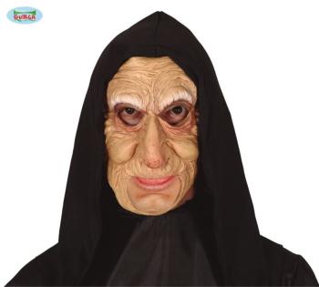 Latexová maska,, Stará žena,, s šátkem - GUIRCA