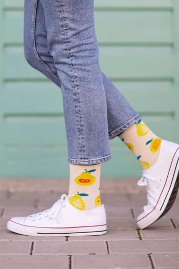Modro-žluté vzorované ponožky Dobrá úroda