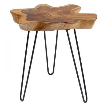 Dřevěný odkládací stolek s kovovými nohami Aspen 50 × 50 cm