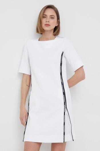 Šaty Emporio Armani bílá barva, mini