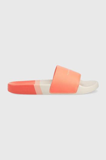 Pantofle Tommy Hilfiger Th Stripy Pool Slide dámské, oranžová barva