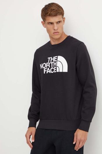 Mikina The North Face Easy Crew pánská, černá barva, s potiskem, NF0A89FGJK31