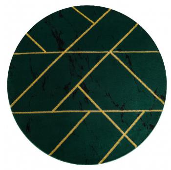 Dywany Łuszczów Kusový koberec Emerald geometric 1012 green and gold kruh - 160x160 (průměr) kruh cm Zelená