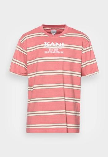 Karl Kani T-shirt Retro Stripe Tee rose/brown/light sand - S