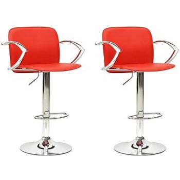 Barové stoličky 2 ks červené umělá kůže, 324702 (324702)