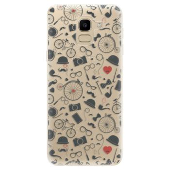 Odolné silikonové pouzdro iSaprio - Vintage Pattern 01 - black - Samsung Galaxy J6