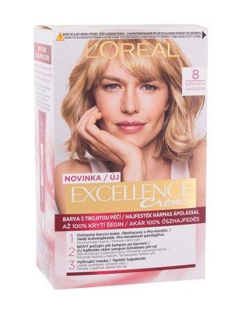 L´Oréal Paris Permanentní barva na vlasy Excellence Creme 8 Blond světlá, 48ml