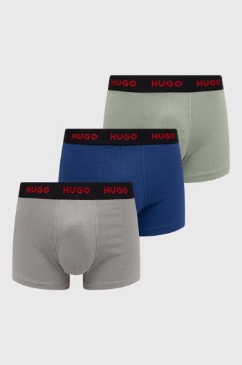 Boxerky HUGO 3-pack pánské, šedá barva, 50469766