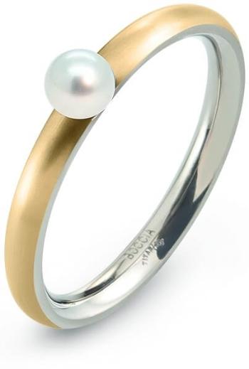 Boccia Titanium Pozlacený titanový prsten s perličkou 0145-02 52 mm