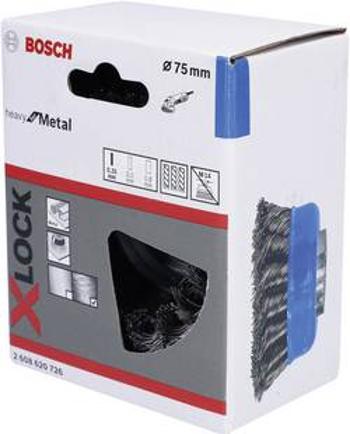 Hrncový kartáč X-LOCK 75 mm, ocelový drát, opánkový Bosch Accessories X-LOCK, 2608620726, 1 ks