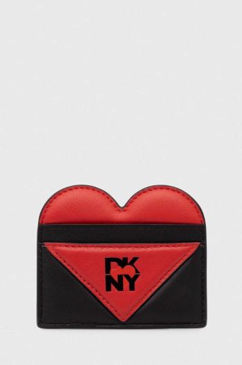 Kožené pouzdro na karty Dkny HEART OF NY černá barva, R411ZF07