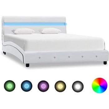 Rám postele s LED bílý umělá kůže 120x200 cm (280328)