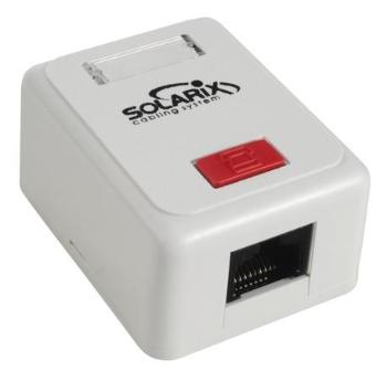 Zásuvka Solarix SX108-5E-UTP-WH CAT5E UTP 1 x RJ45 na omítku bílá, SX108-5E-UTP-WH