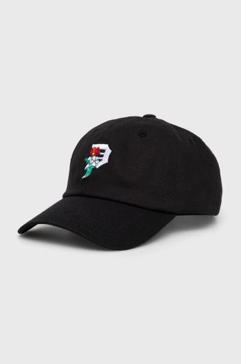 Bavlněná baseballová čepice Primitive černá barva, s aplikací