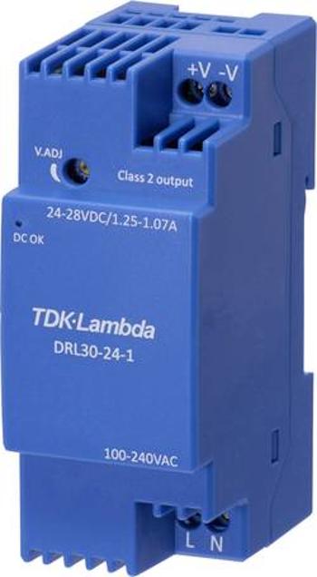 Síťový zdroj na DIN lištu TDK-Lambda DRL-30-15-1, 15 V, 1.68 A, 25.2 W