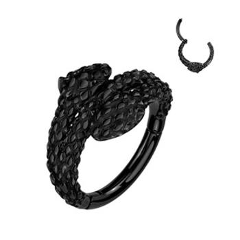 Šperky4U Černý ocelový kruh - helix / cartilage piercing had - SG112K-1210