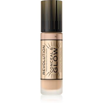 Makeup Revolution Conceal & Glow rozjasňující make-up pro přirozený vzhled odstín F6 23 ml