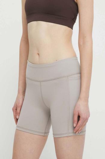 Tréninkové šortky Reebok LUX COLLECTION šedá barva, hladké, high waist, 100076148