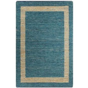 Ručně vyráběný koberec juta modrý 80x160 cm (133734)