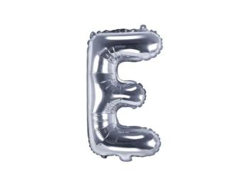 Balón foliový písmeno "E", 35 cm, stříbrný (NELZE PLNIT HELIEM) - PartyDeco