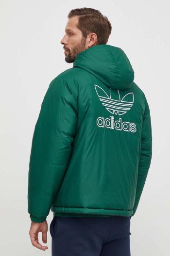 Oboustranná bunda adidas Originals pánská, černá barva, zimní, oversize