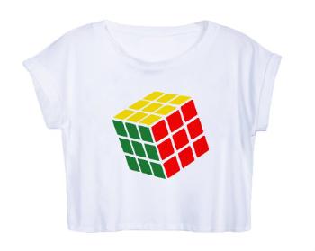 Dámské tričko Organic Crop Top Rubikova kostka