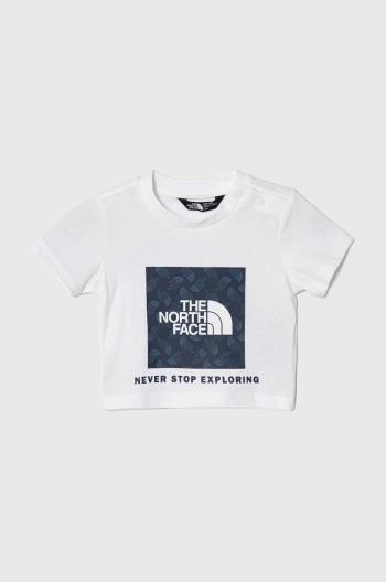 Dětské bavlněné tričko The North Face BOX INFILL PRINT TEE bílá barva, s potiskem