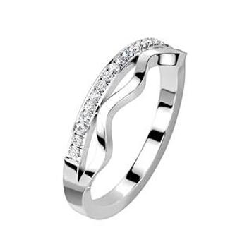 Šperky4U Ocelový prsten se zirkony - velikost 58 - OPR1899-58