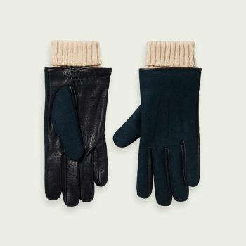 Kožené rukavice s pletenou manžetou – L
