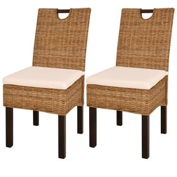 Jídelní židle 2 ks ratan kubu a mangovníkové dřevo (243639)