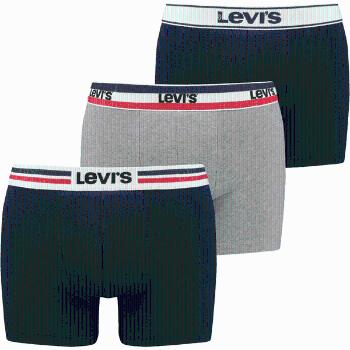 Levi's GIFTBOX ICONIC COTTON WB BOXER BRIEF 3P Pánské boxerky, tmavě modrá, velikost L