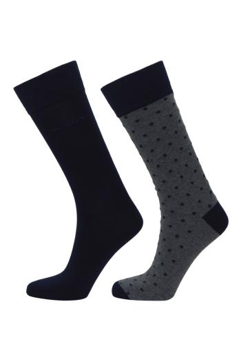 PONOŽKY GANT SOLID AND DOT SOCKS 2-PACK šedá None