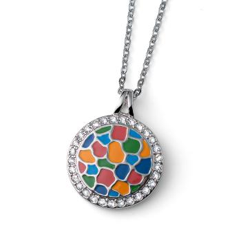 Oliver Weber Výrazný náhrdelník s barevným přívěskem Spring 12272