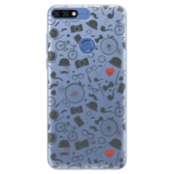 Silikonové pouzdro iSaprio - Vintage Pattern 01 - black - Huawei Honor 7C