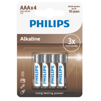 Philips Baterie AAA Entry Alkaline, 4 ks