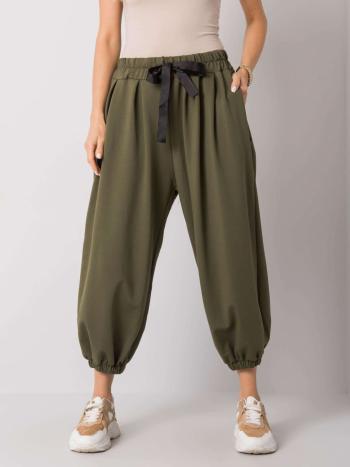 KHAKI DÁMSKÉ ŠIROKÉ KALHOTY EM-DR-EW-20-423.16-KHAKI Velikost: XL