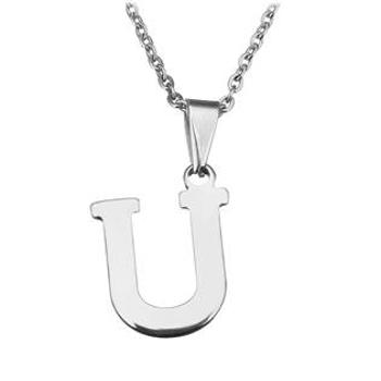 Šperky4U Ocelový řetízek s přívěškem iniciála "U" - OPD0090-U