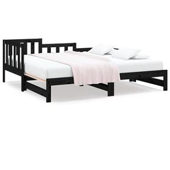 Výsuvná postel černá 2× (90 × 200 cm) masivní borovice, 820745 (820745)