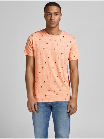 Oranžové vzorované tričko Jack & Jones Poolside