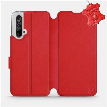 Flipové pouzdro na mobil Realme X3 SuperZoom - Červené - kožené -   Red Leather (5903516343690)
