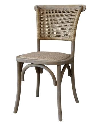 Přírodní dřevěná židle s ratanovým výpletem Old French chair - 45*40*88 cm  41034200 (41342-00)