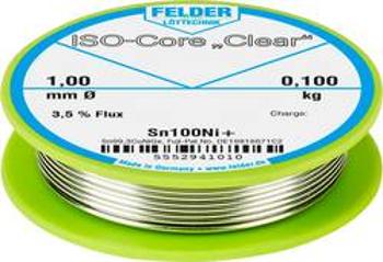 Pájecí cín Felder Löttechnik ISO-Core "Clear" Sn100Ni+, cívka, 0.100 kg, 1 mm