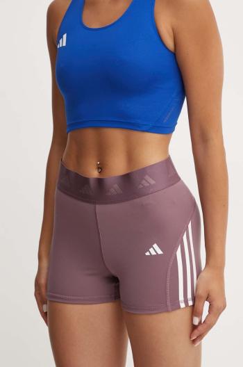 Tréninkové šortky adidas Performance Hyperglam fialová barva, s potiskem, medium waist, IX3211