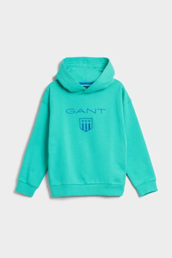 MIKINA GANT D2. CONTRAST SHIELD RELAXED HOODIE zelená 158/164