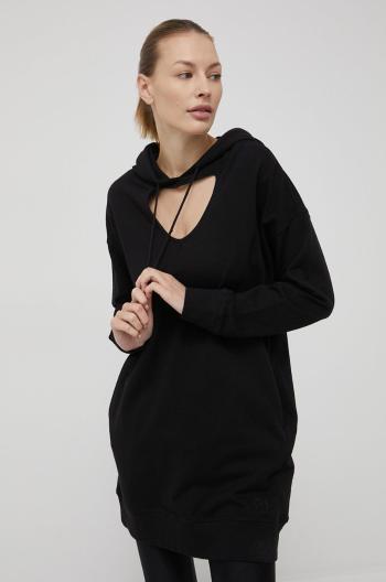 Bavlněné šaty Dkny černá barva, mini, oversize