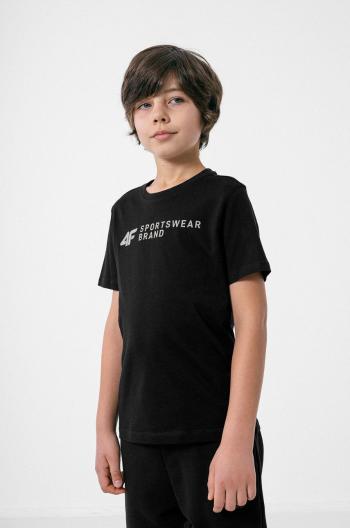 Dětské tričko 4F černá barva, s potiskem