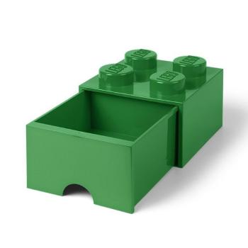 LEGO úložný box 4 se šuplíkem Tmavě zelená