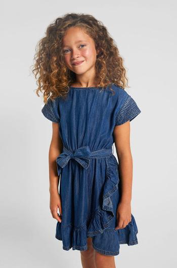 Dívčí šaty Mayoral tmavomodrá barva, mini, áčková