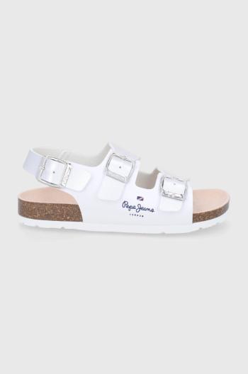 Dětské sandály Pepe Jeans bílá barva