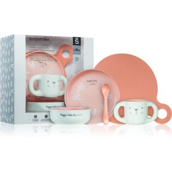 Suavinex Hygge Toddler Feeding Set jídelní sada pro děti 6 m+ Pink 5 ks